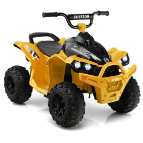 12V Kids Ride On ATV with High/Low Speed and Comfortable Seat-Yellow