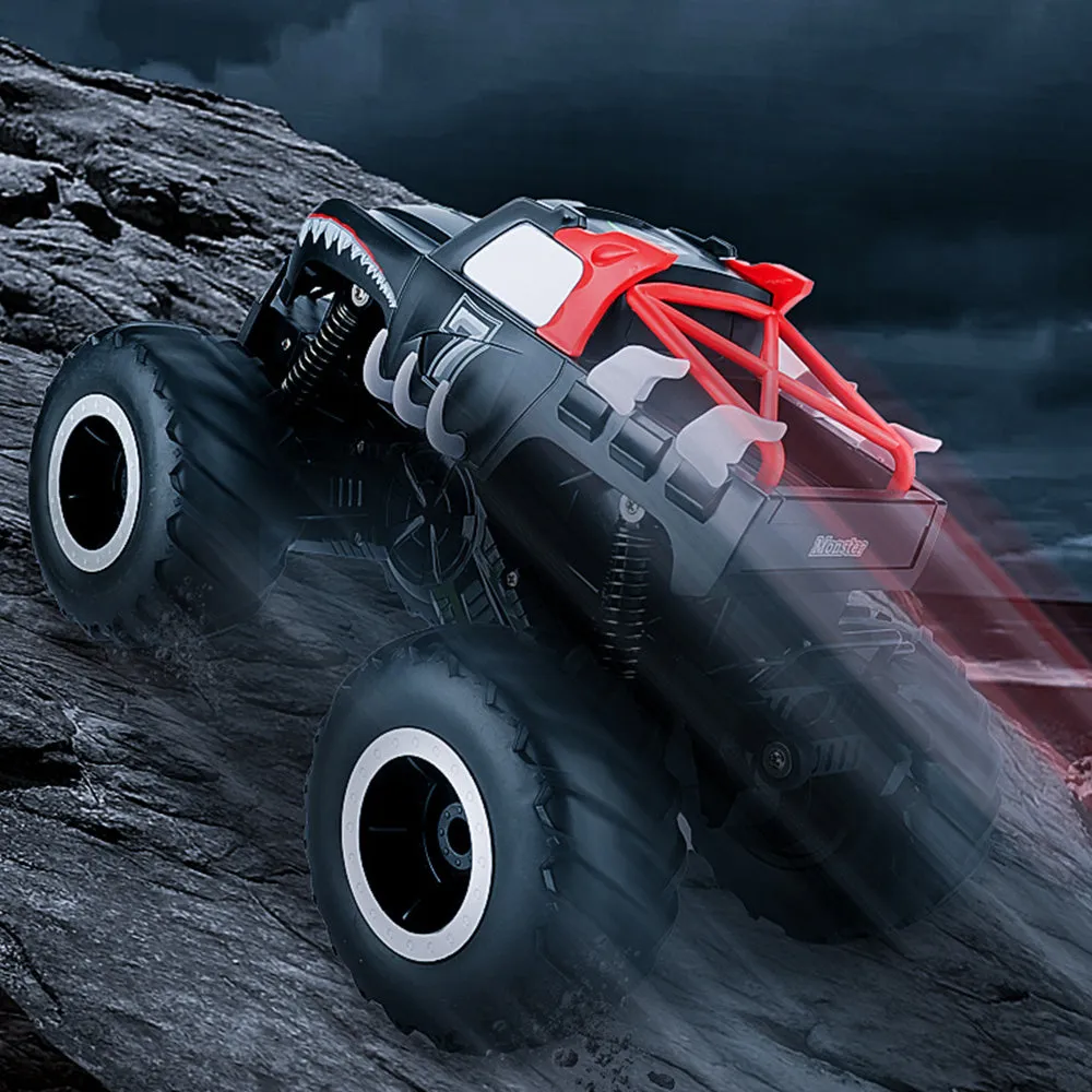 2.4GHz RC Monster Truck 1:16 Scale RC All Terrain Car Toy Off Road RC Truck for Kids Red