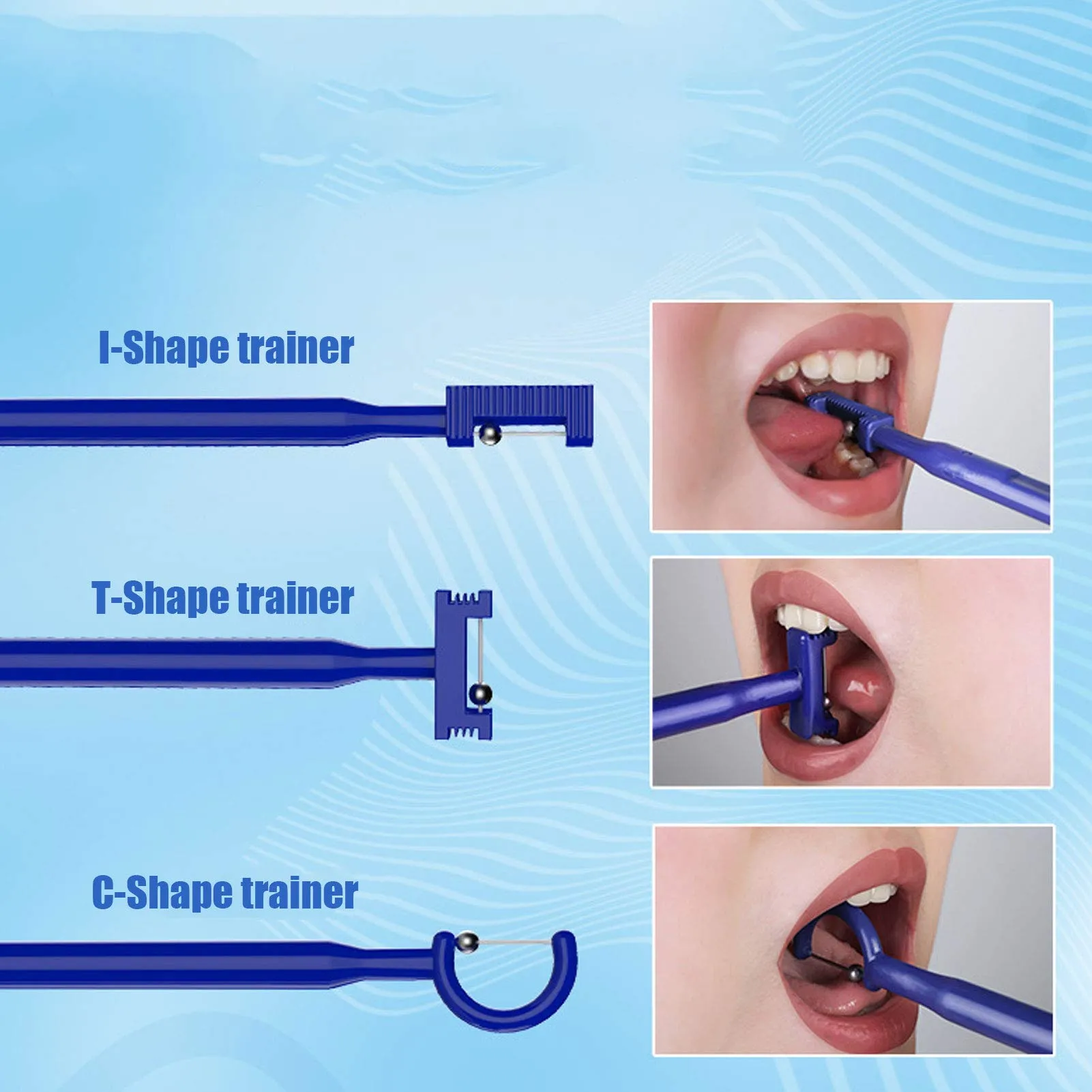 3-piece Tongue Tip Exercise Set, Children Tongue Tip Exerciser Mouth Trainer Oral Muscle Strength Tongue Training Tool for Clear Speech