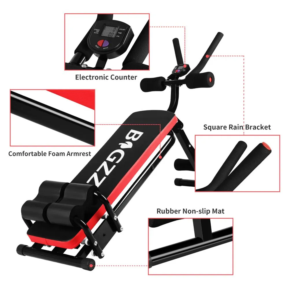 Ab Machine Abdominal Core Workout Machine, Trainer Bench Equipment for Home, Multifunctional Ab Sit Up Bench Core Workout for Gym Black