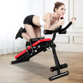 Ab Machine Abdominal Core Workout Machine, Trainer Bench Equipment for Home, Multifunctional Ab Sit Up Bench Core Workout for Gym Black