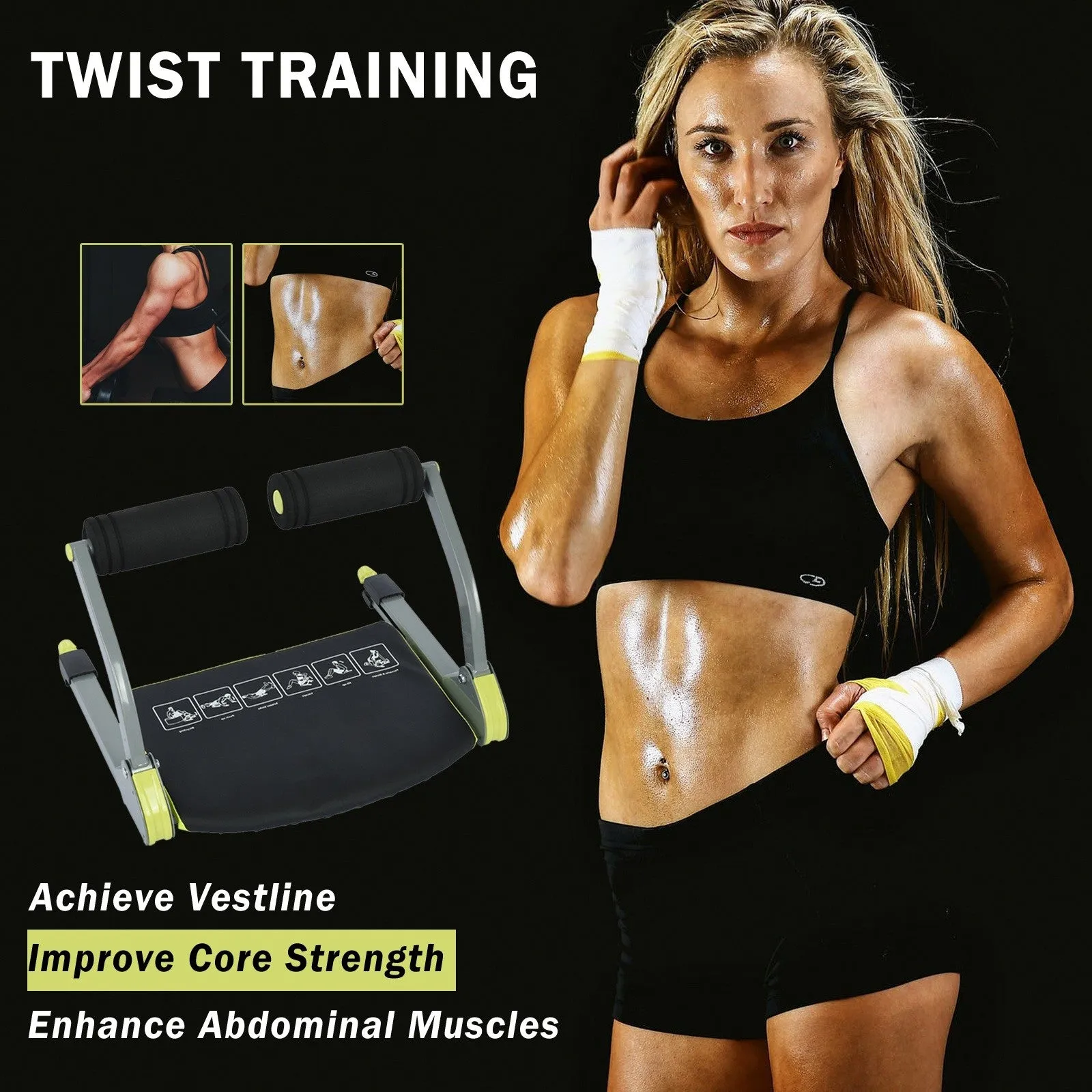 Abdominal Trainers w/ Resistance Bands & Fitness Guide