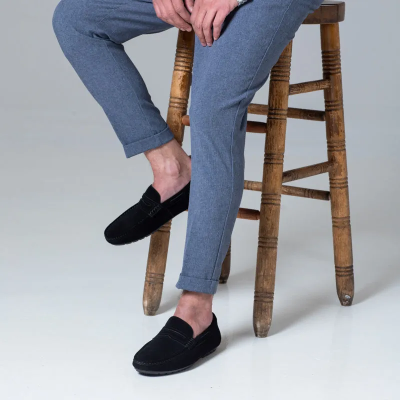 Alex  Driving Loafer - Suede Black