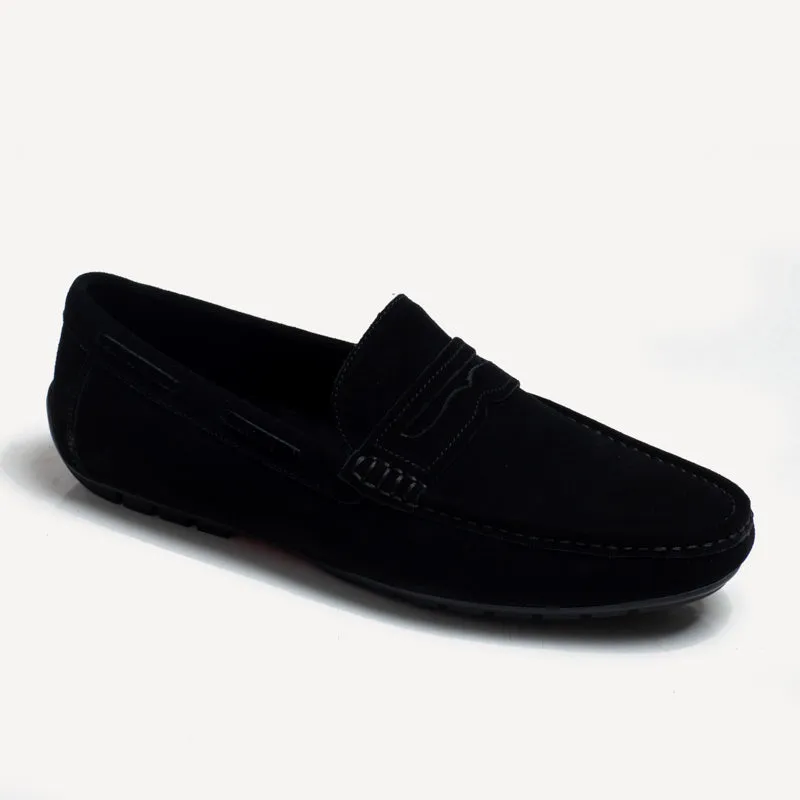 Alex  Driving Loafer - Suede Black