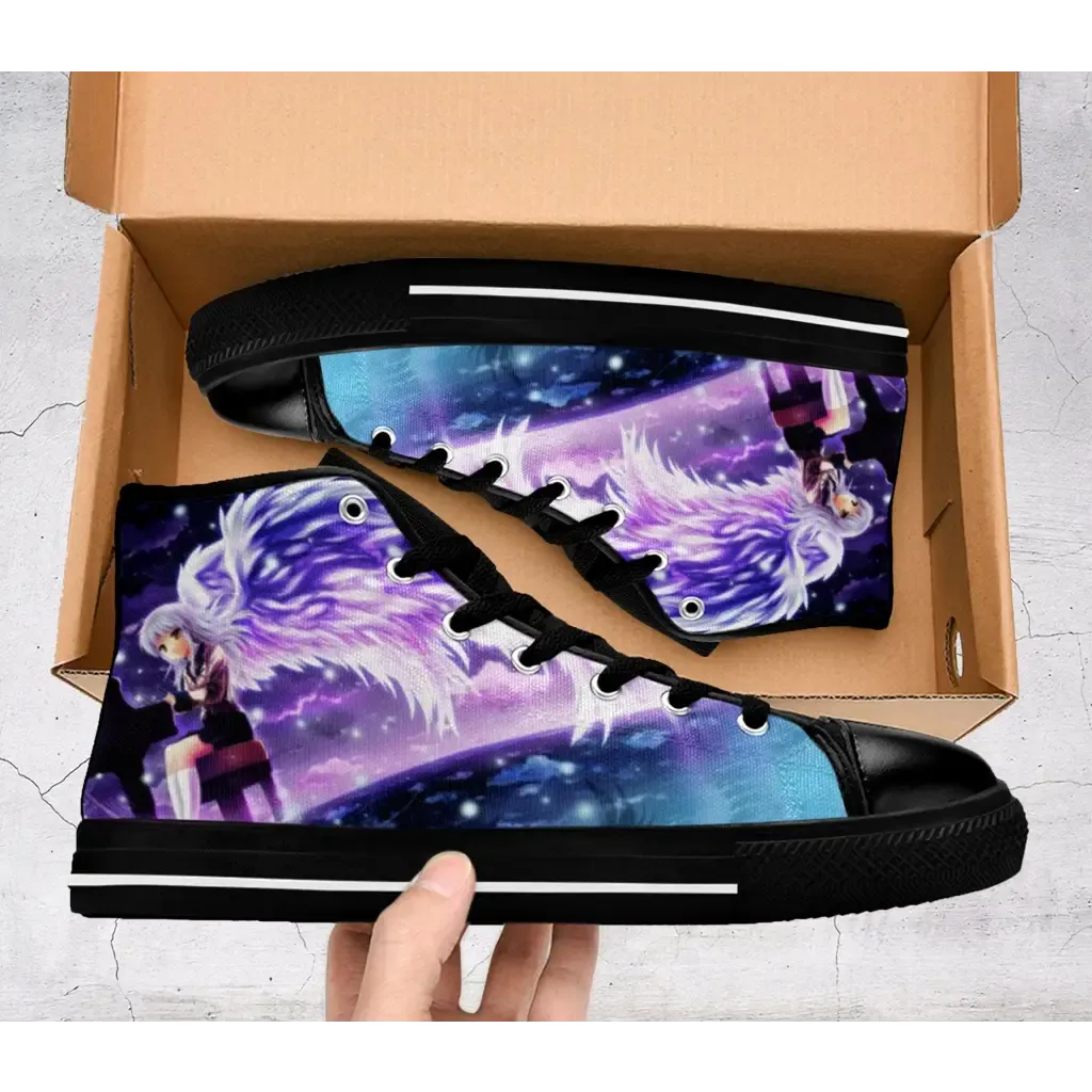 Angel Beats Kanade Tachibana Shoes High Top Sneakers for Kids and Adults