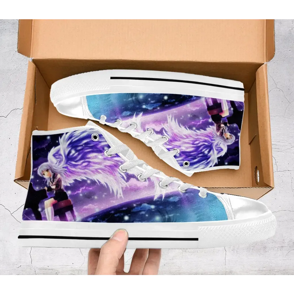 Angel Beats Kanade Tachibana Shoes High Top Sneakers for Kids and Adults