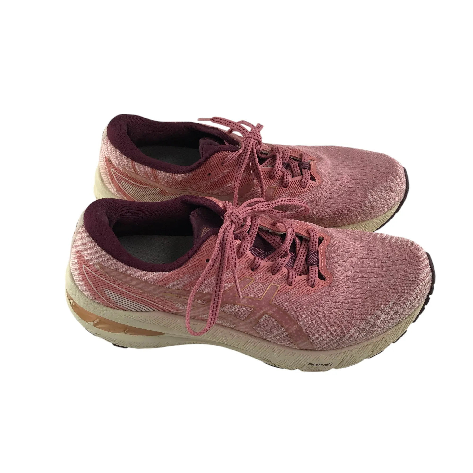 Asics GT-2000 10 running trainers shoe size UK 7 pink knitted style FlyteFoam