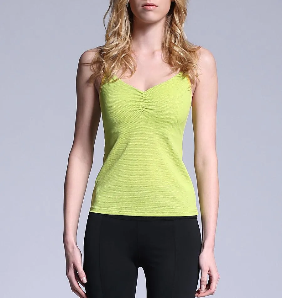 ATHLETE Women's Two-Tone Mesh Tank Top w/ removable pads, Style NS03