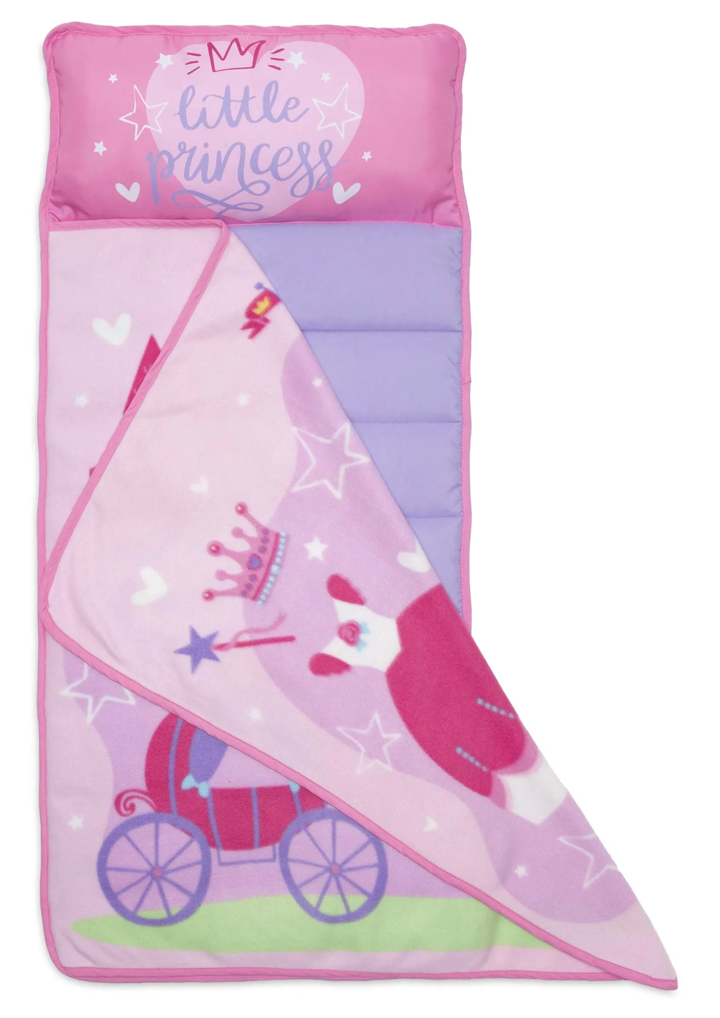Baby Boom Funhouse Little Princess Kids Nap Mat Set – Includes Pillow and Fleece Blanket – Great for Girls Napping during Daycare or Preschool - Fits Toddlers, Pink