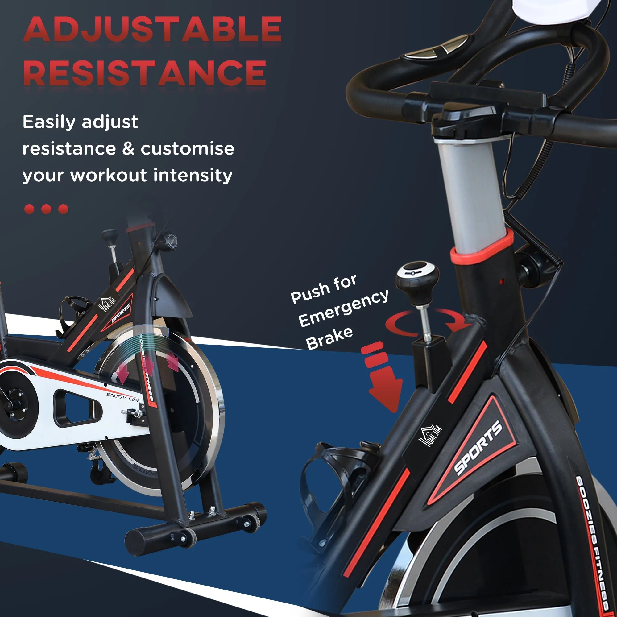 Belt-Driven Exercise Bike with LCD Display-Black
