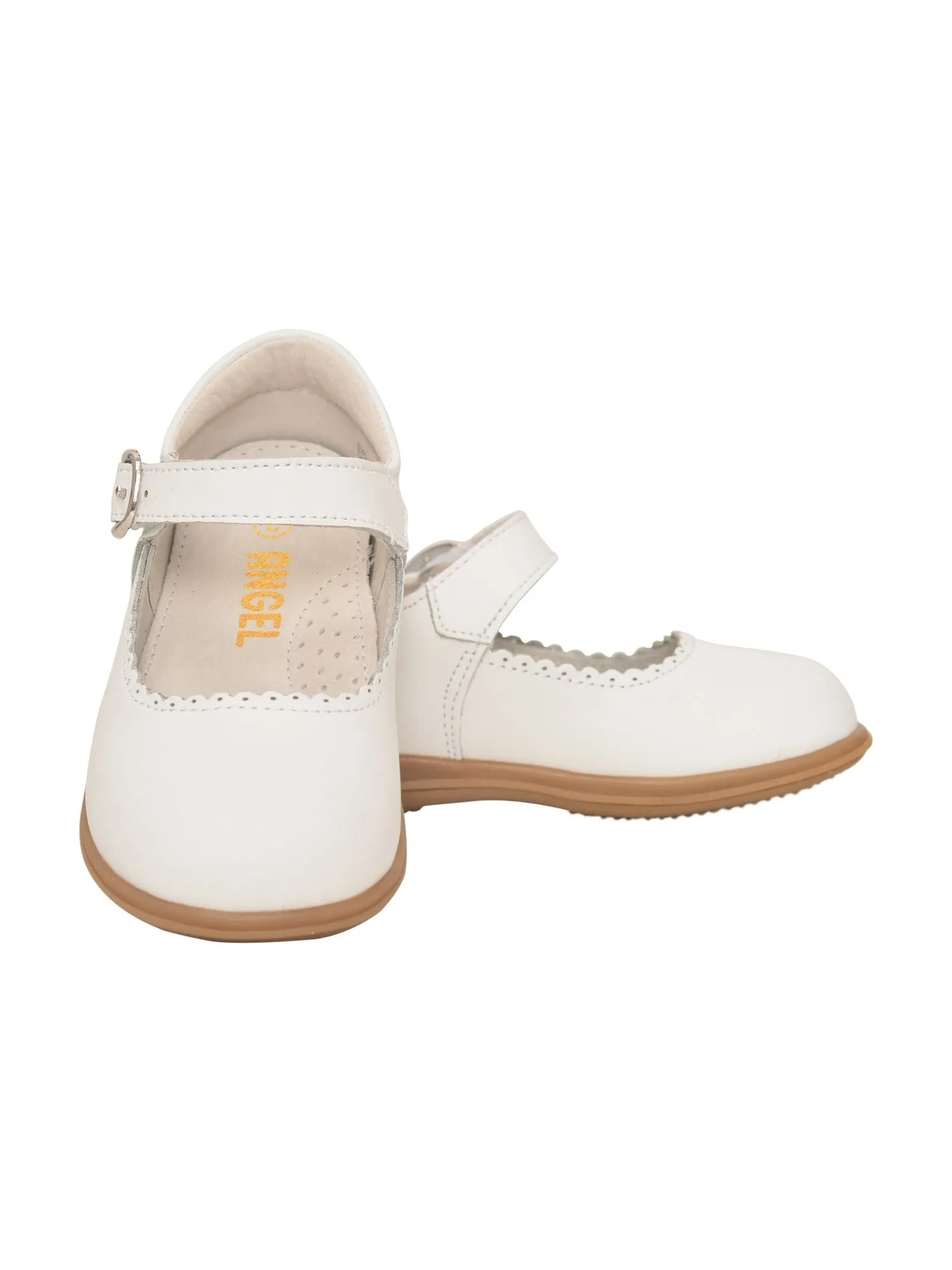 Girls Multi Color Scalloped Trim Mary Jane Shoes 4 Baby-12 Kids
