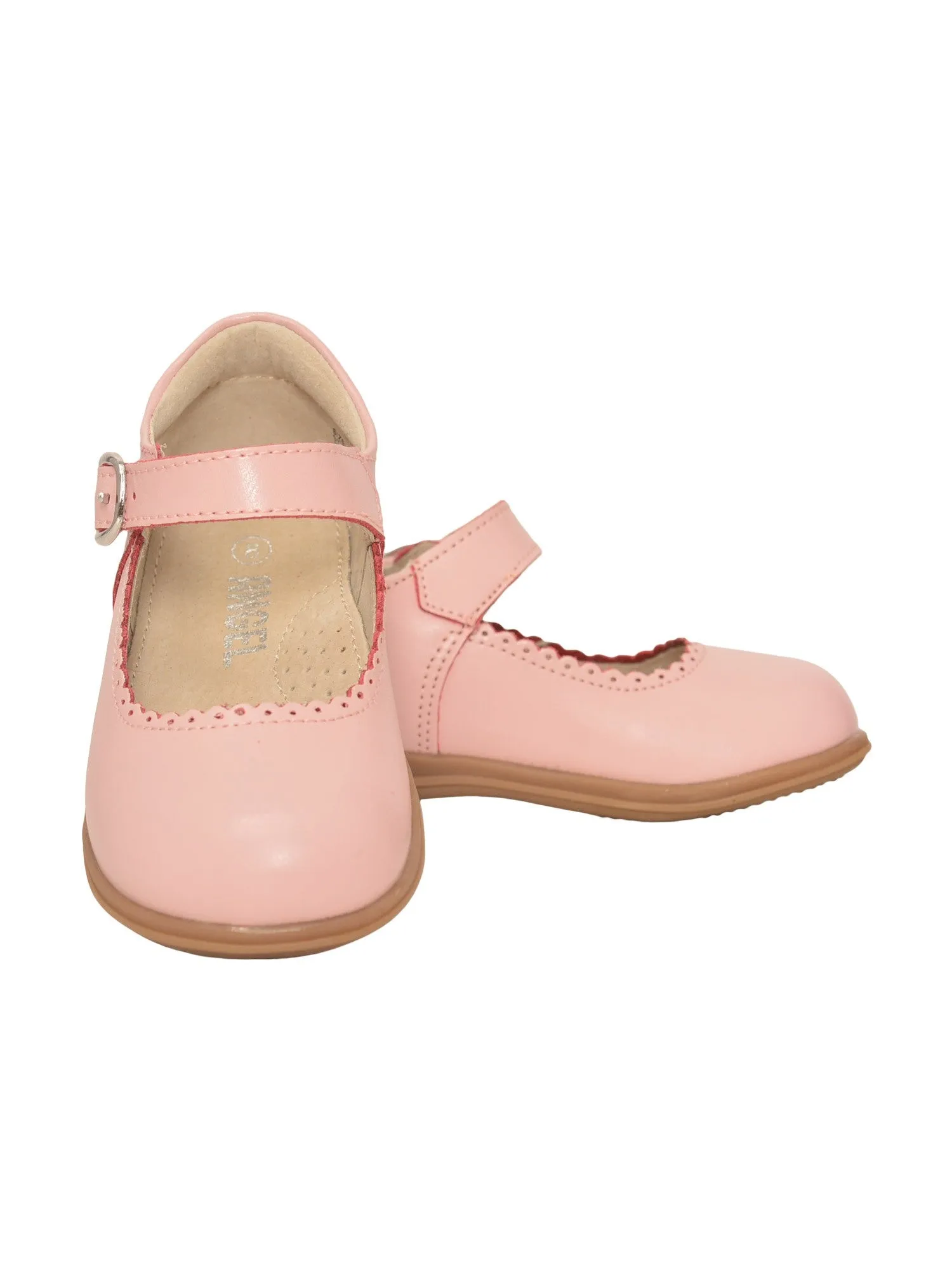 Girls Multi Color Scalloped Trim Mary Jane Shoes 4 Baby-12 Kids
