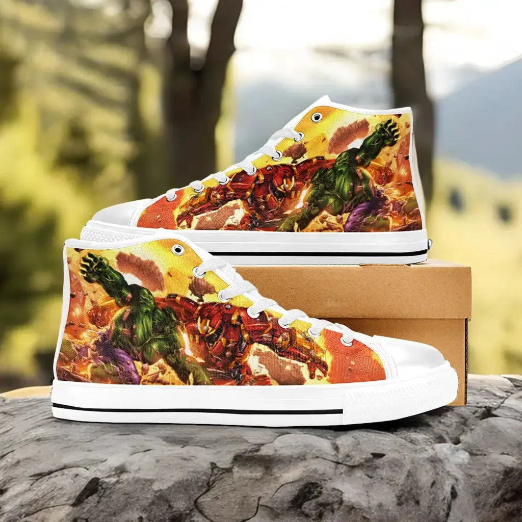 Hulk vs HulkBuster Iron Man Shoes High Top Sneakers for Kids and Adults