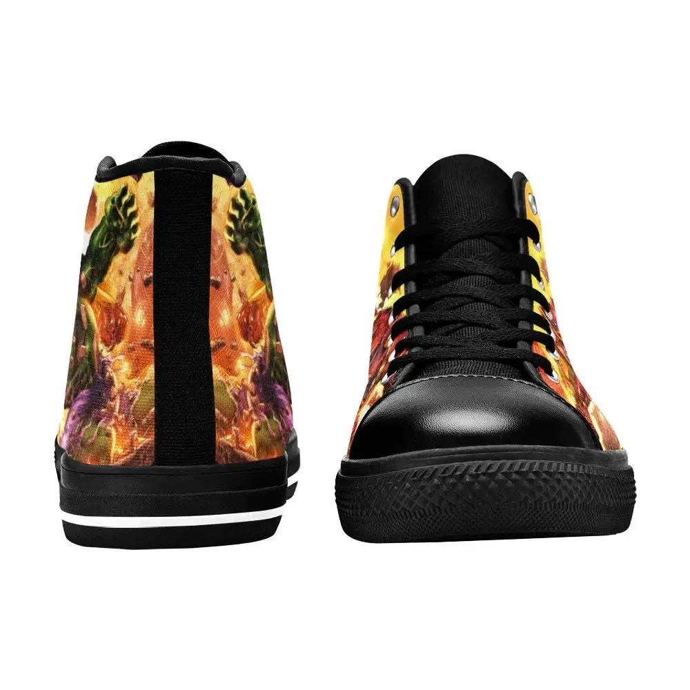 Hulk vs HulkBuster Iron Man Shoes High Top Sneakers for Kids and Adults