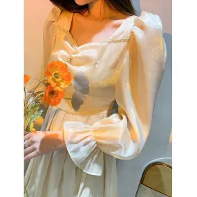 Joskaa Back to College Autumn Evening Party Midi Dress Women Long Sleeve Vintage Elegant Pure Color Dress Office Lady Chic One Piece Dress Korean