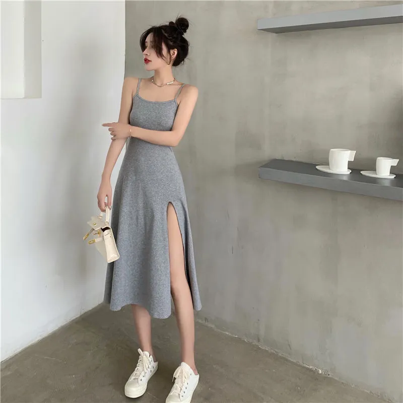Joskaa Christmas Gift Sets Women Solid Elegant Classy 2 Pieces Cropped Cardigans Side-slit Dress Sexy Party All-match Streetwear Oversize BF Female