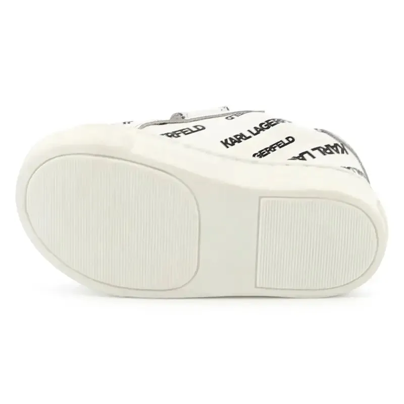 Karl Lagerfeld White Black Infant Velcro Sneaker Z30542