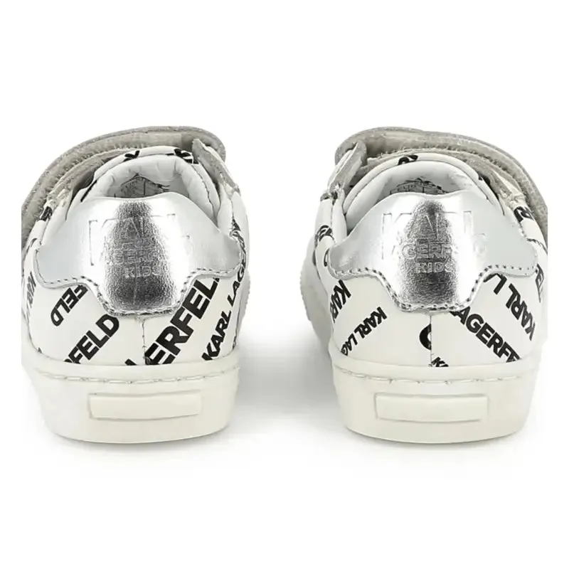 Karl Lagerfeld White Black Infant Velcro Sneaker Z30542
