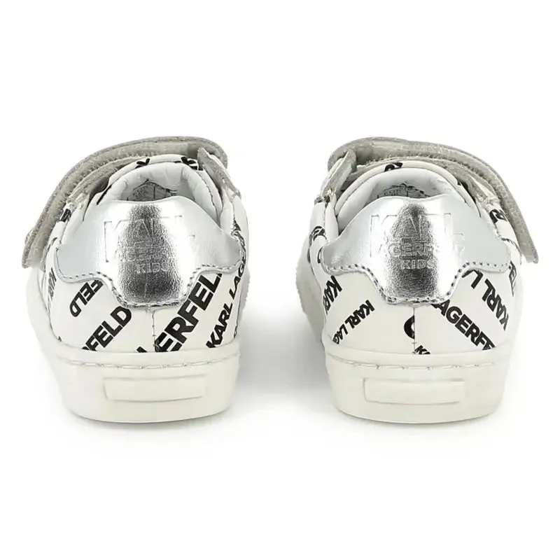 Karl Lagerfeld White Black Infant Velcro Sneaker Z30542