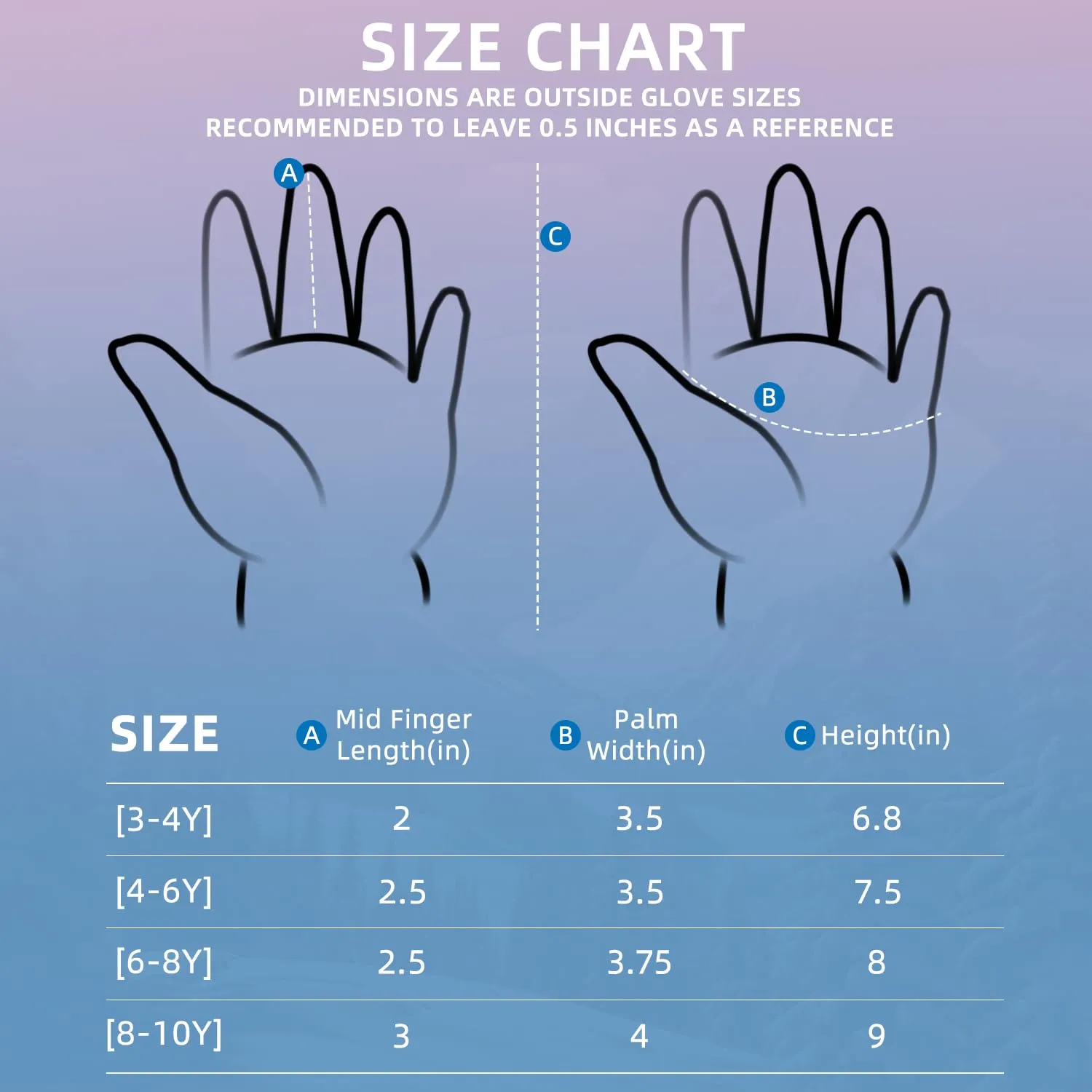 Kids Winter Snow Ski Gloves for Boys Girls