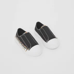 Logo Print Cotton Gabardine Sneakers