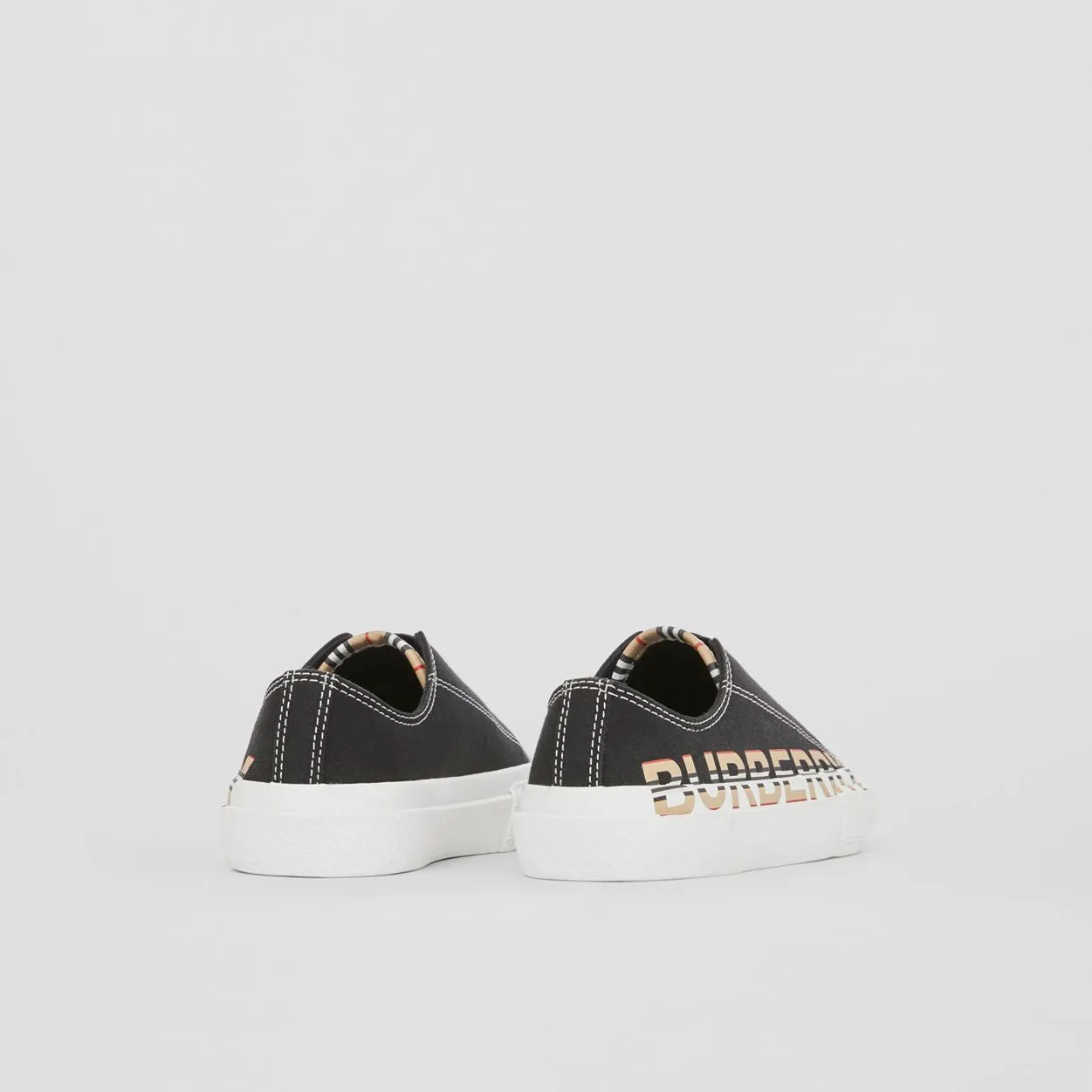 Logo Print Cotton Gabardine Sneakers