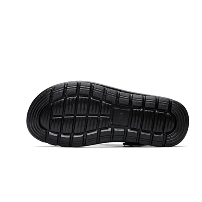 Men's Summer Genuine Leather Sandals Comfortable Slip-on Beach Shoes