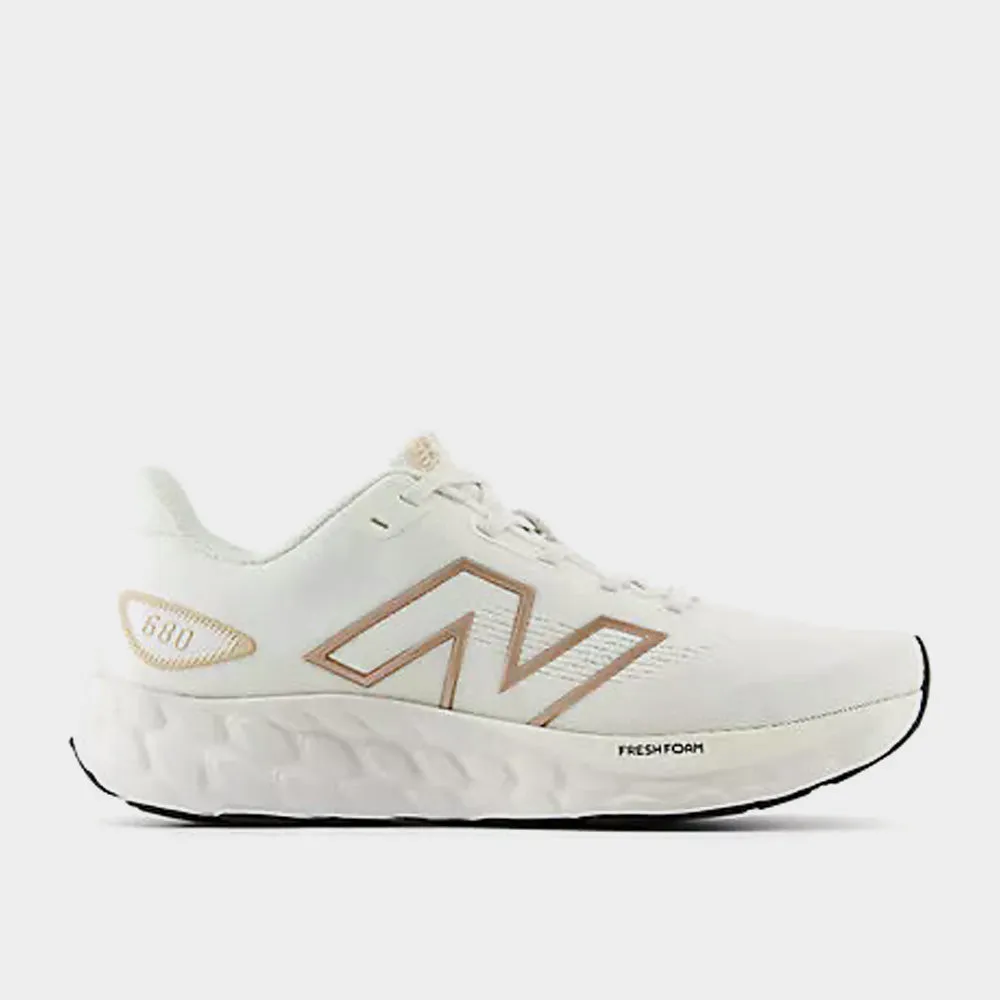 New Balance Womens 680v8 Performance Running White/Gold _ 183290 _ White