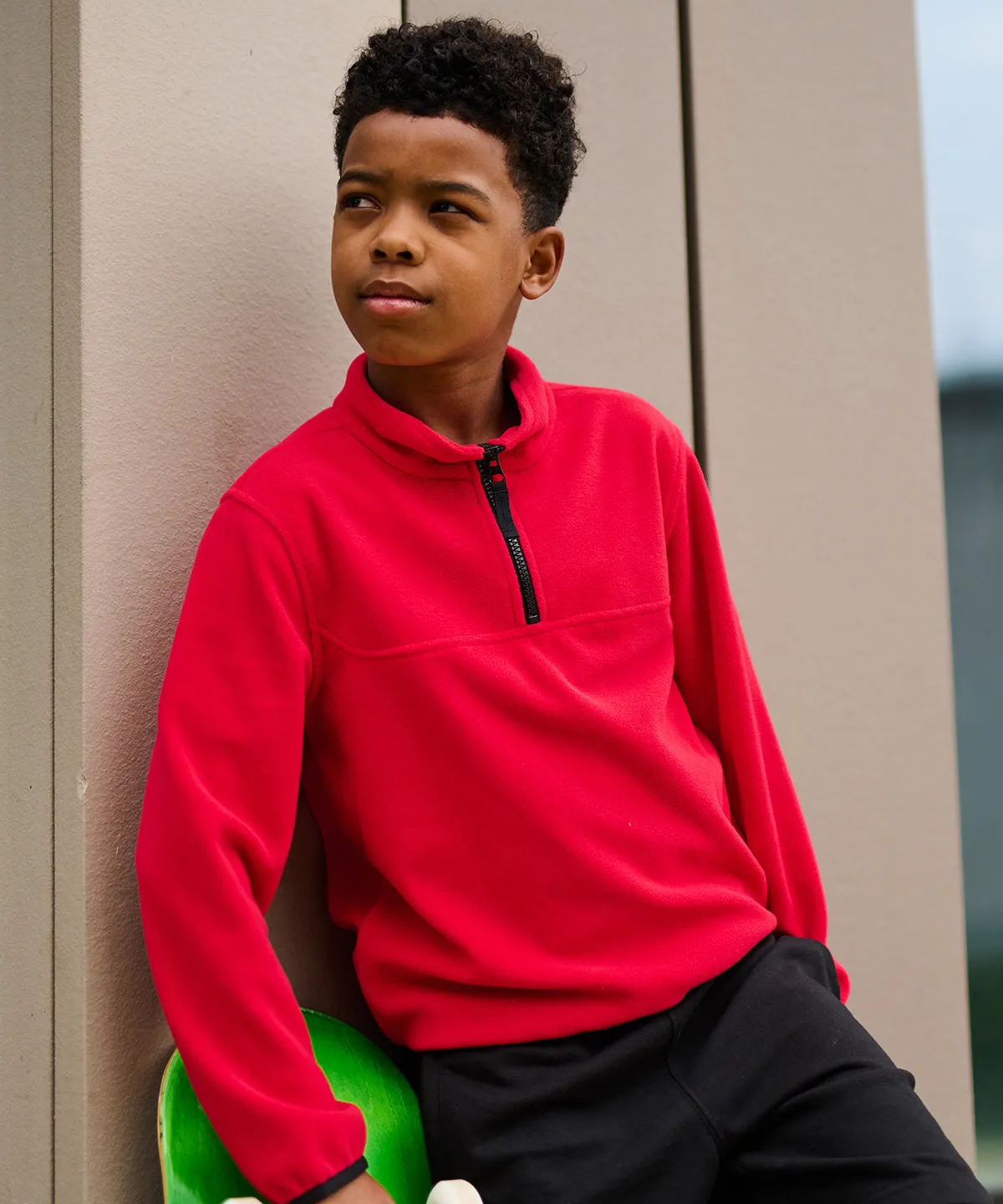 New Royal/Navy - Kids half-zip microfleece
