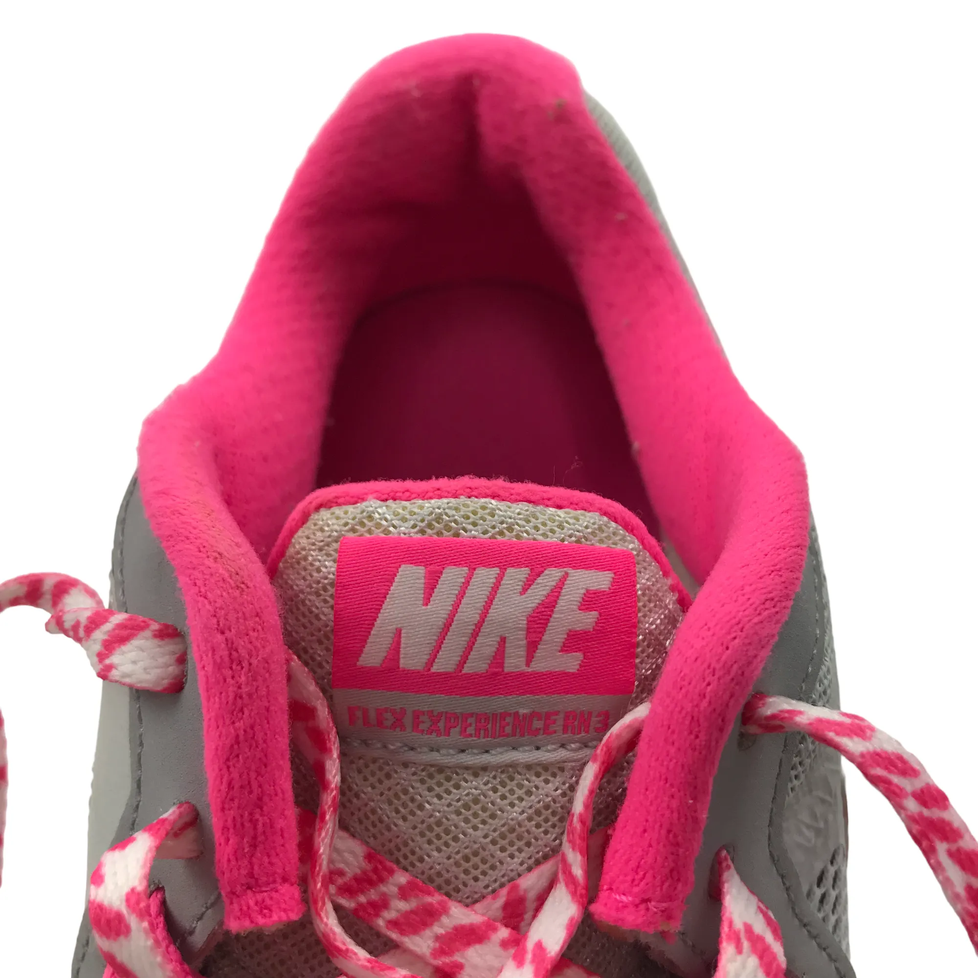 Nike Flex Experience RN 3 Grey and Pink Trainers Shoe Size 4.5