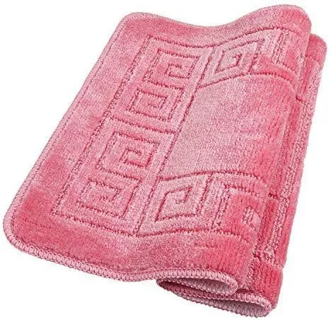 Office Marshal 2 Piece Bath Rug Set Non Slip Bathroom Shower Rug and U-Shaped Toilet Contour Mat Washable(20" x 32" 20"x 16.5"),Blue