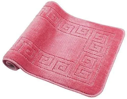 Office Marshal 2 Piece Bath Rug Set Non Slip Bathroom Shower Rug and U-Shaped Toilet Contour Mat Washable(20" x 32" 20"x 16.5"),Blue