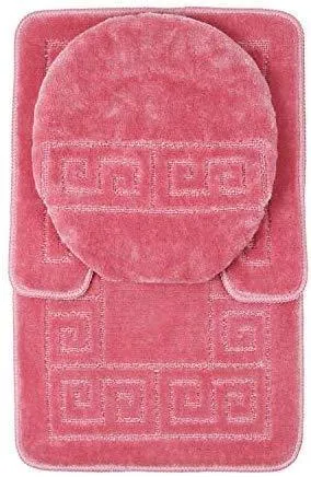 Office Marshal 2 Piece Bath Rug Set Non Slip Bathroom Shower Rug and U-Shaped Toilet Contour Mat Washable(20" x 32" 20"x 16.5"),Blue