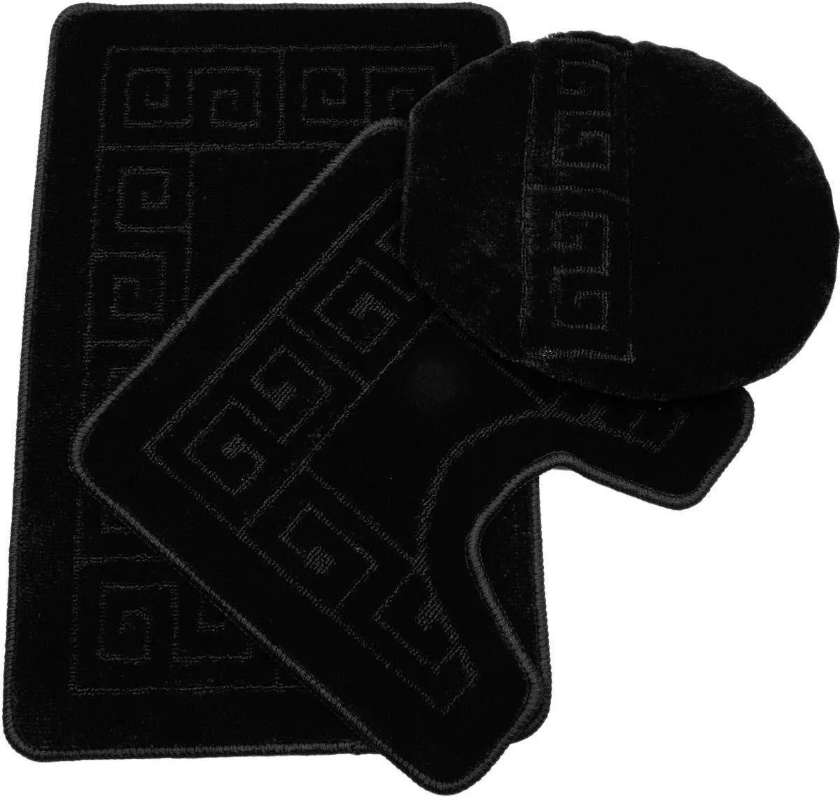 Office Marshal 2 Piece Bath Rug Set Non Slip Bathroom Shower Rug and U-Shaped Toilet Contour Mat Washable(20" x 32" 20"x 16.5"),Blue
