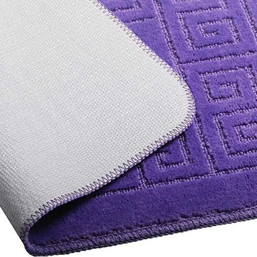 Office Marshal 2 Piece Bath Rug Set Non Slip Bathroom Shower Rug and U-Shaped Toilet Contour Mat Washable(20" x 32" 20"x 16.5"),Blue