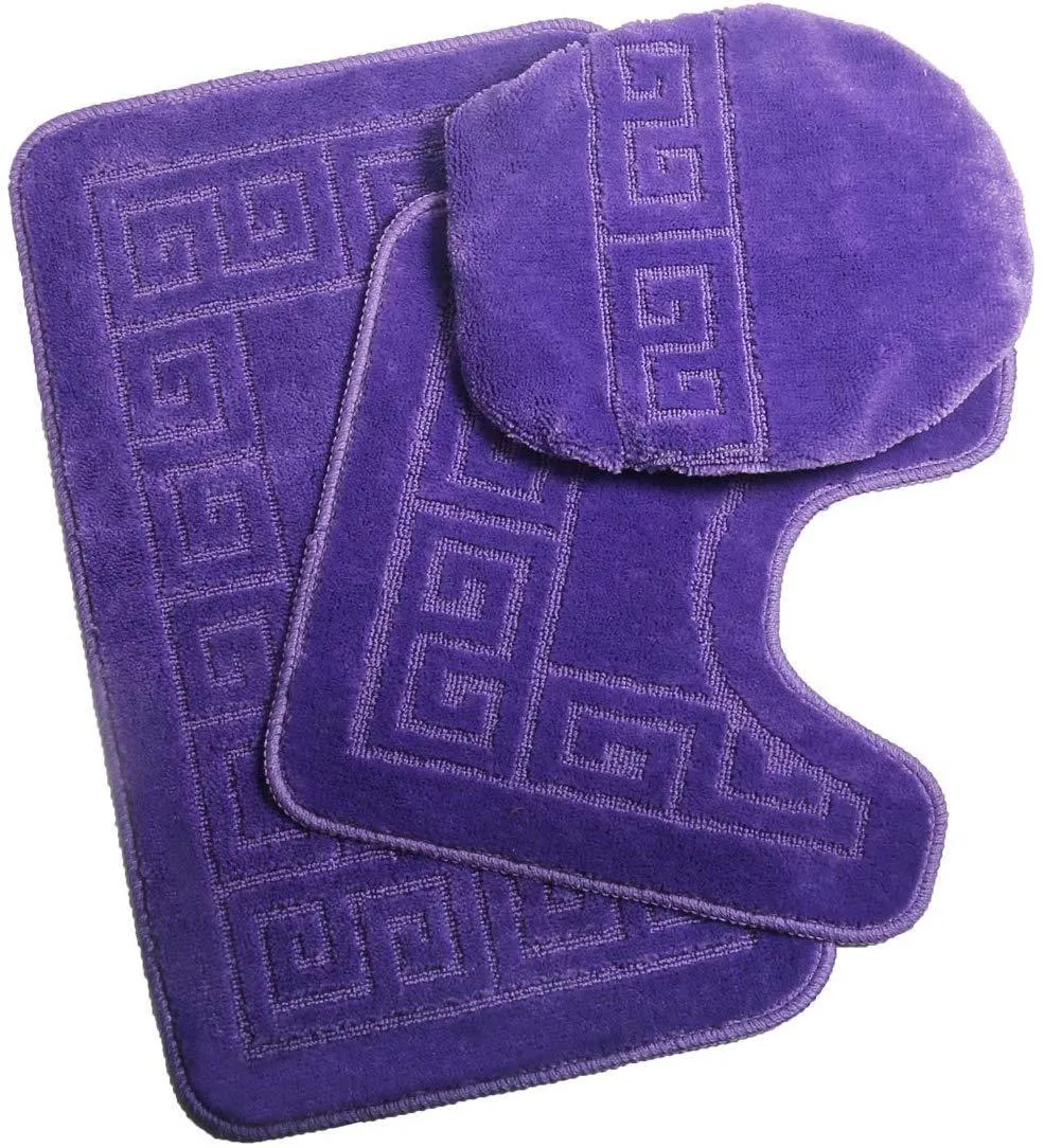 Office Marshal 2 Piece Bath Rug Set Non Slip Bathroom Shower Rug and U-Shaped Toilet Contour Mat Washable(20" x 32" 20"x 16.5"),Blue