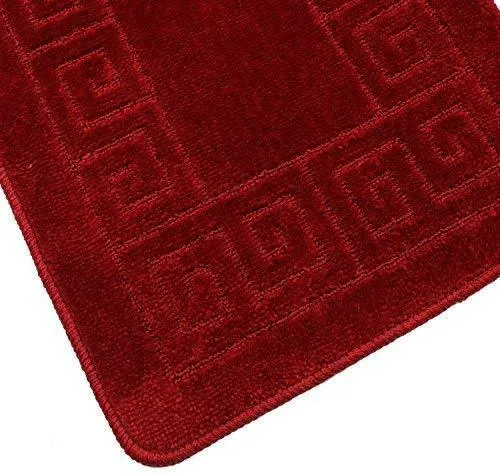 Office Marshal 2 Piece Bath Rug Set Non Slip Bathroom Shower Rug and U-Shaped Toilet Contour Mat Washable(20" x 32" 20"x 16.5"),Blue