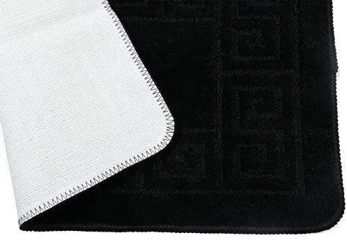 Office Marshal 2 Piece Bath Rug Set Non Slip Bathroom Shower Rug and U-Shaped Toilet Contour Mat Washable(20" x 32" 20"x 16.5"),Blue