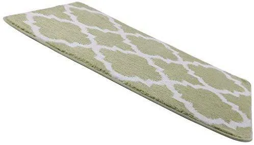 Office Marshal 2 Piece Bath Rug Set Non Slip Bathroom Shower Rug and U-Shaped Toilet Contour Mat Washable(20" x 32" 20"x 16.5"),Blue
