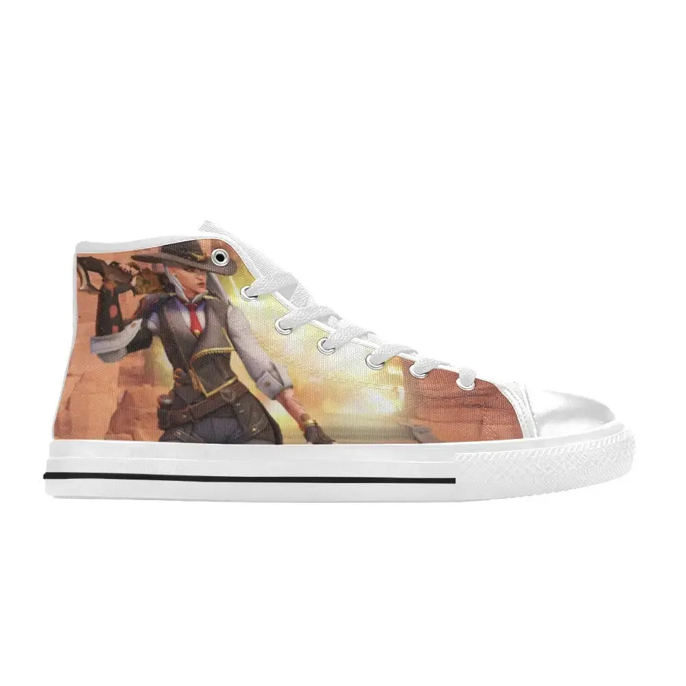 Overwatch Shoes , Overwatch Ashe Shoes High Top Sneakers for Kids and Adults
