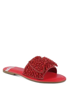 Pipa Big Bow Beaded Flats