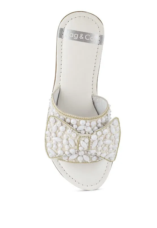 Pipa Big Bow Beaded Flats