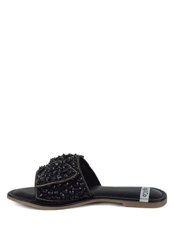 Pipa Big Bow Beaded Flats