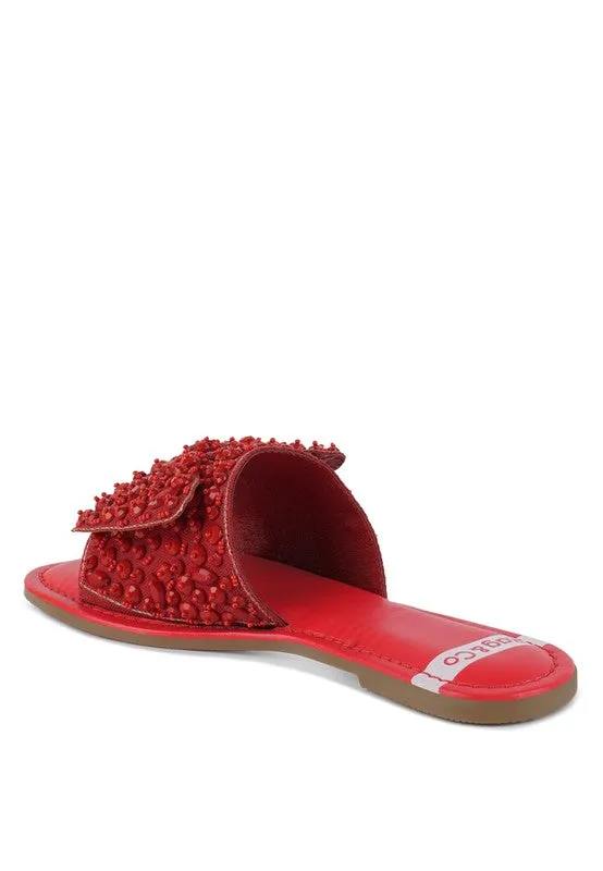 Pipa Big Bow Beaded Flats