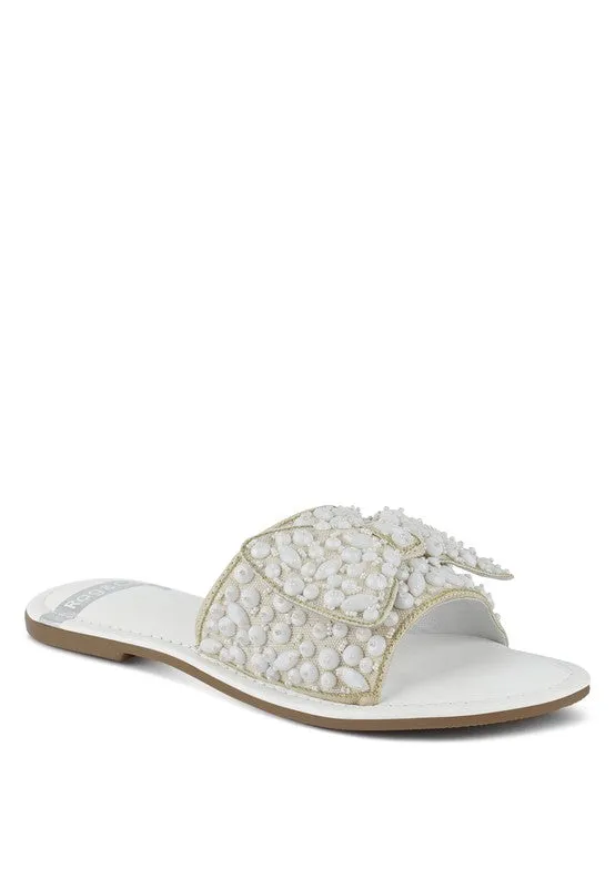Pipa Big Bow Beaded Flats