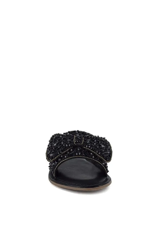 Pipa Big Bow Beaded Flats