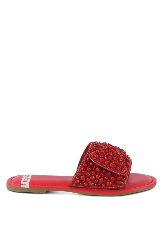 Pipa Big Bow Beaded Flats