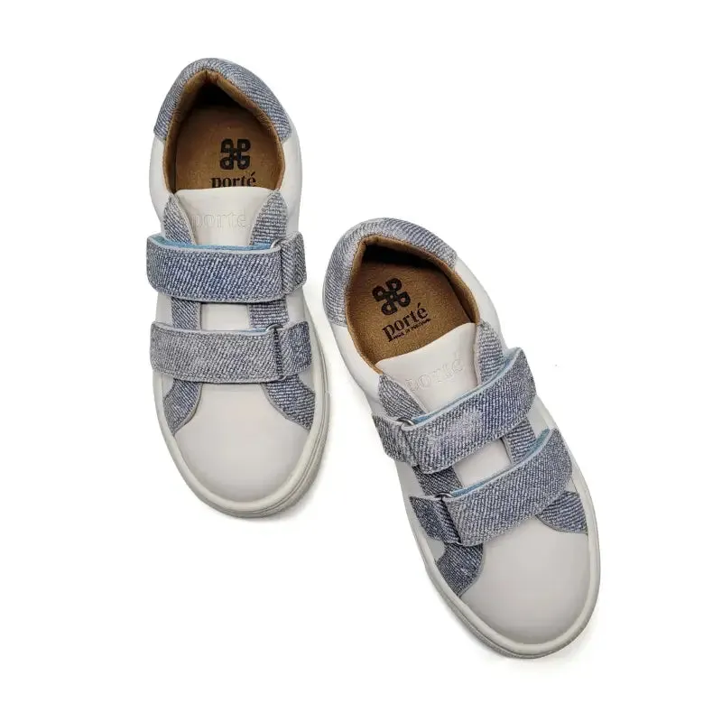 Porte White Denim Velcro Sneaker 21281