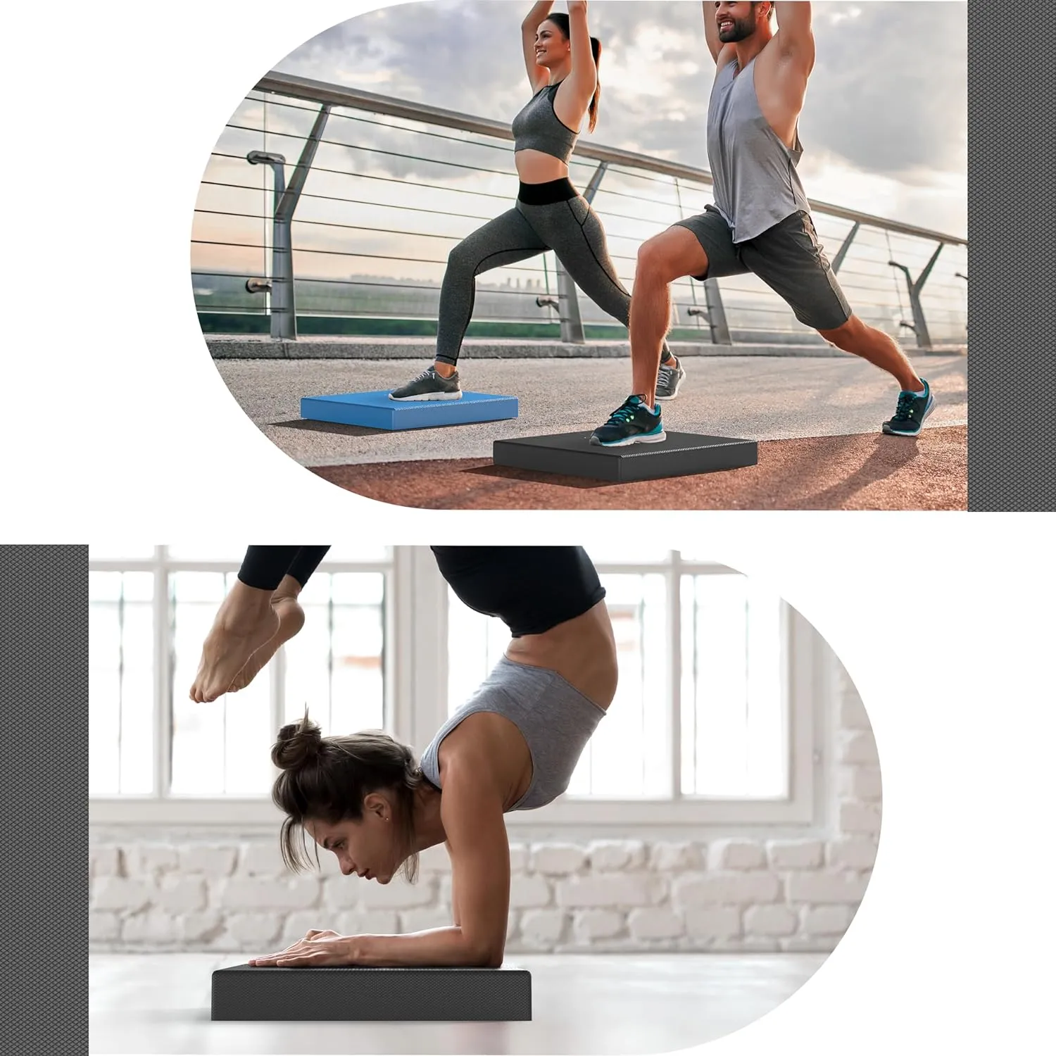 PROIRON Balance Pad Non-Slip Cushioned PU Mat(Better Resilience Than TPE) & Ankles larger Knee Pad(50 X 40 X 5.5 cm) for Physical Therapy, Rehabilitation, Strength Stability Training, Yoga & Fitness
