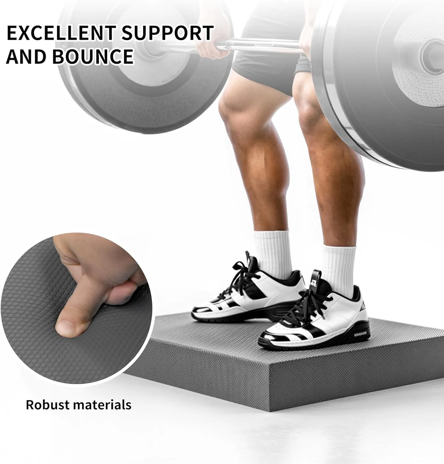 PROIRON Balance Pad Non-Slip Cushioned PU Mat(Better Resilience Than TPE) & Ankles larger Knee Pad(50 X 40 X 5.5 cm) for Physical Therapy, Rehabilitation, Strength Stability Training, Yoga & Fitness